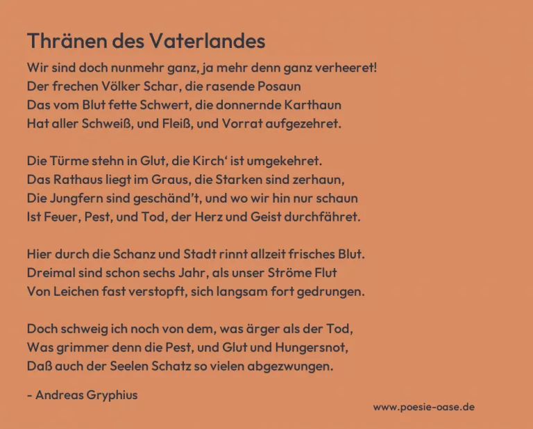 Thränen des Vaterlandes