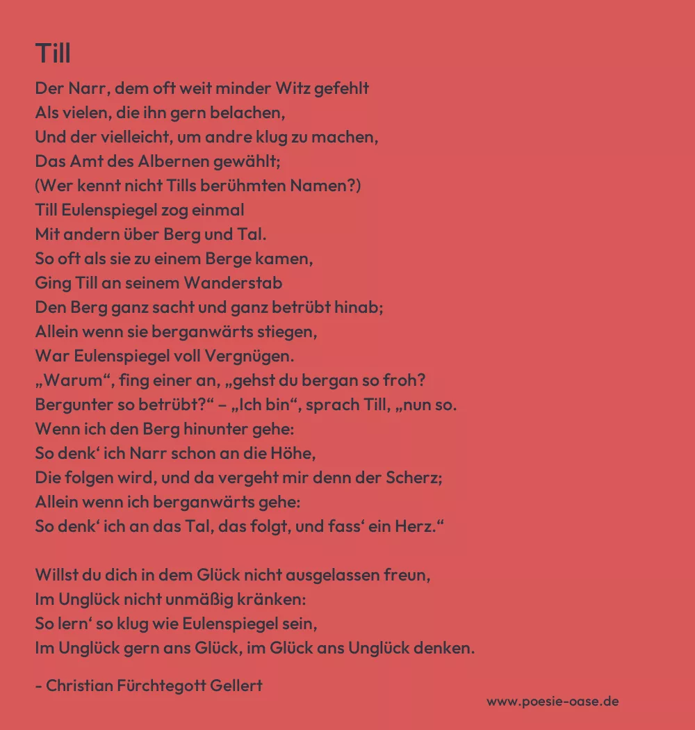 Gedicht: Till von Christian Fürchtegott Gellert