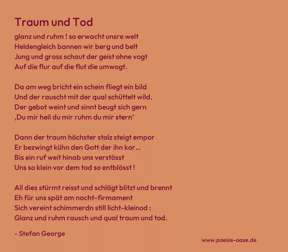 Gedicht: Traum und Tod von Stefan George