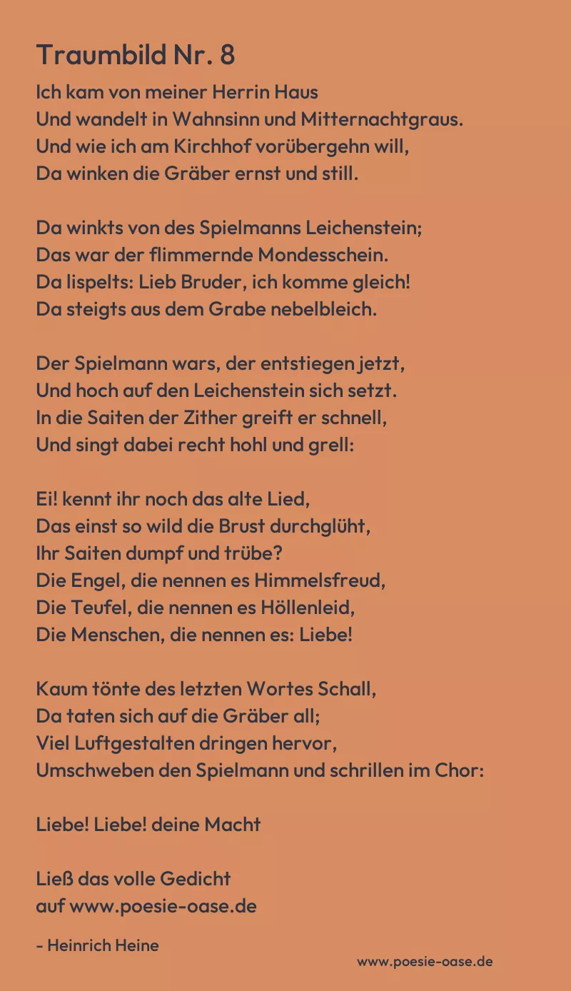 Gedicht: Traumbild Nr. 8 von Heinrich Heine