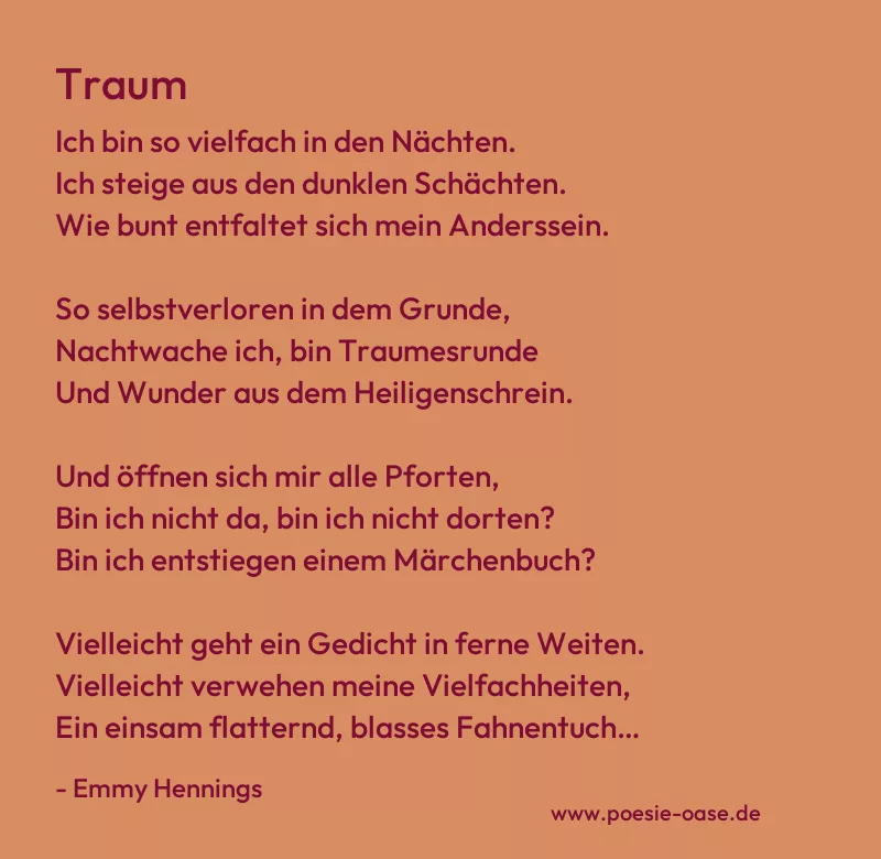 Gedicht: Traum von Emmy Hennings