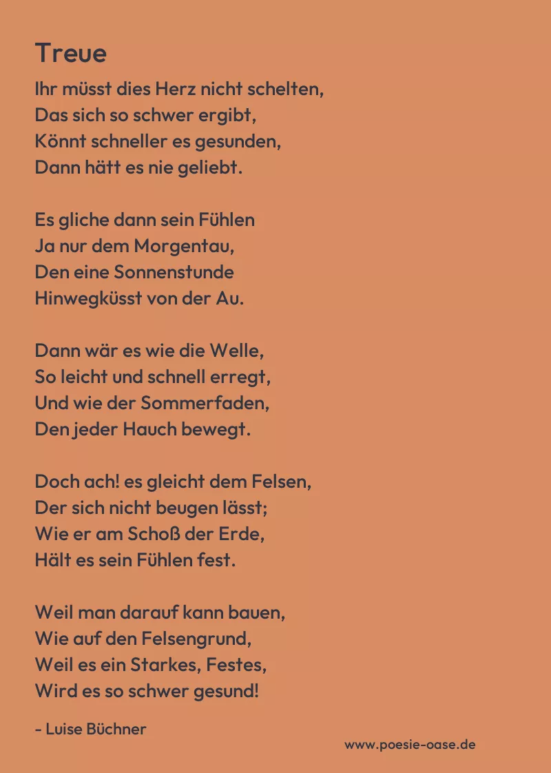 Gedicht: Treue von Luise Büchner