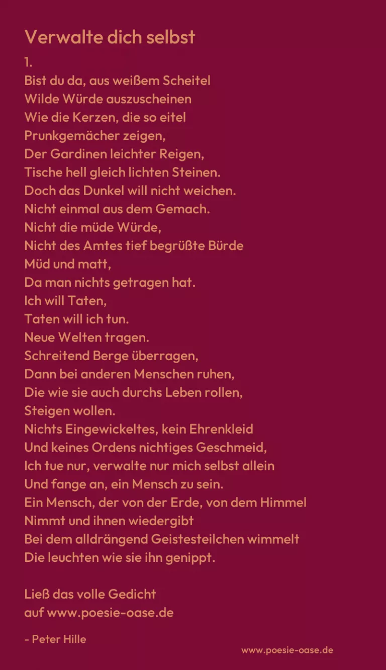 Verwalte dich selbst