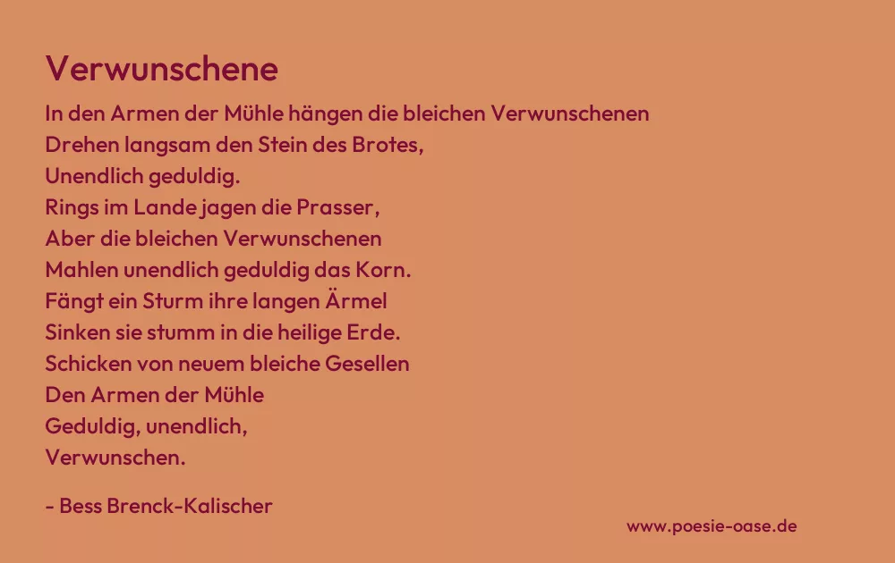 Gedicht: Verwunschene von Bess Brenck-Kalischer