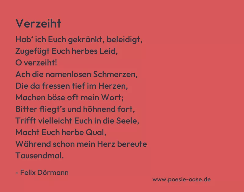 Gedicht: Verzeiht von Felix Dörmann