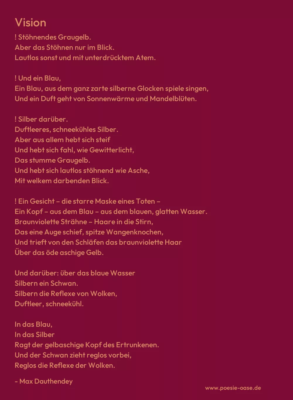 Gedicht: Vision von Max Dauthendey