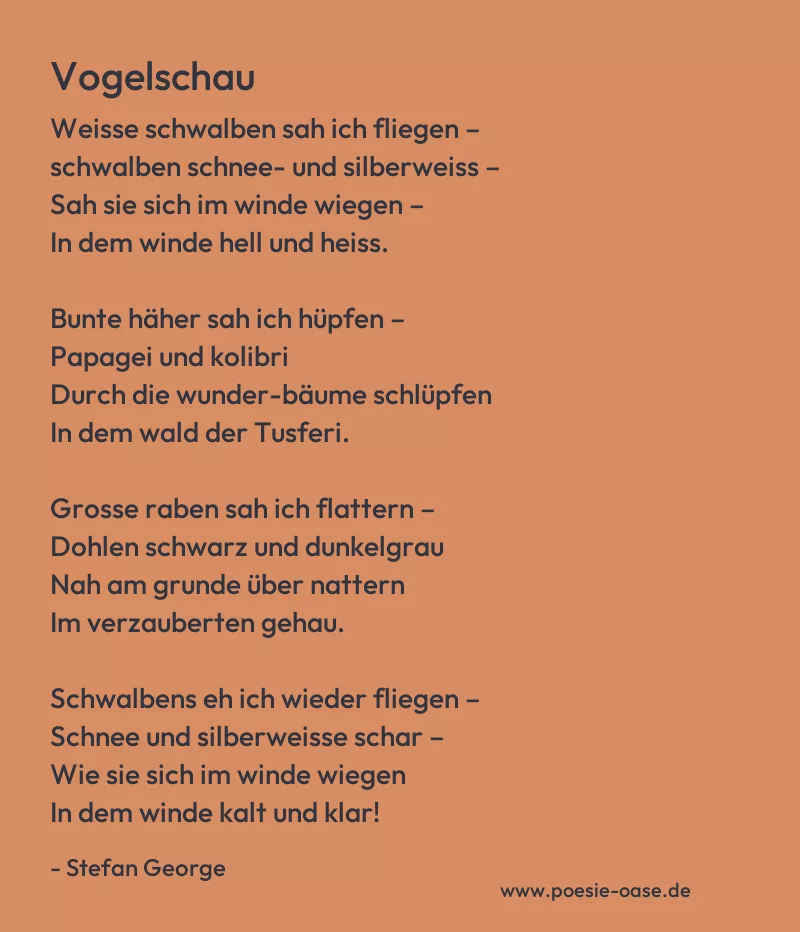 Gedicht: Vogelschau von Stefan George