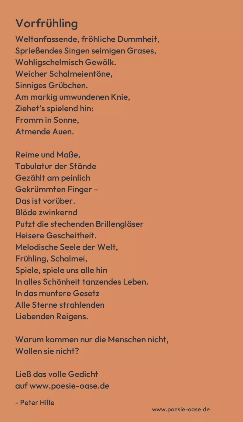 Gedicht: Vorfrühling von Peter Hille
