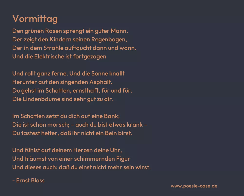 Gedicht: Vormittag von Ernst Blass