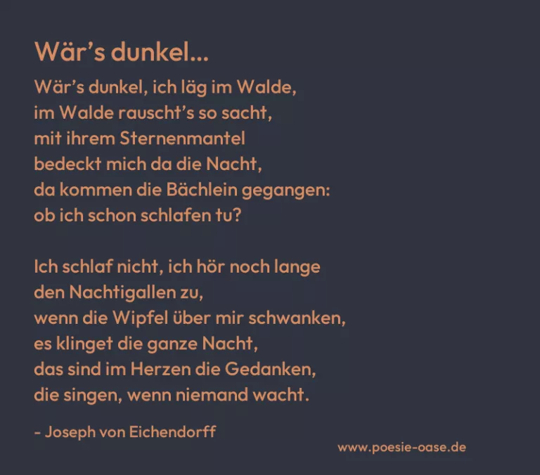 Wär’s dunkel…