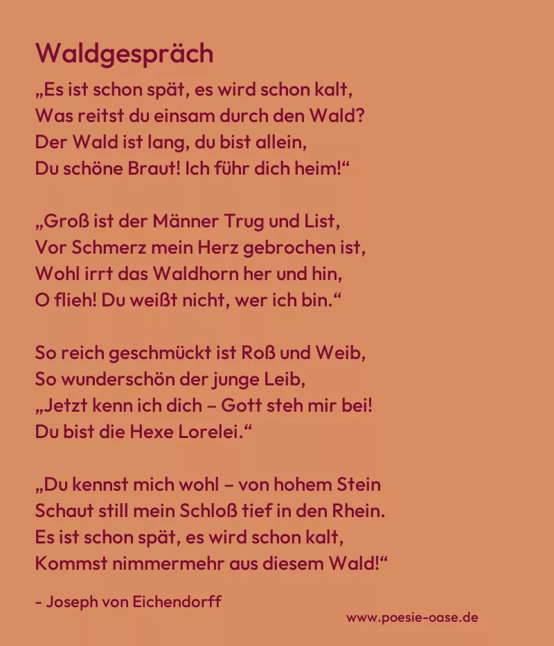 Gedicht: Waldgespräch von Joseph von Eichendorff