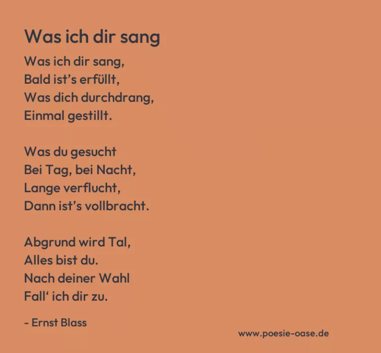 Was ich dir sang
