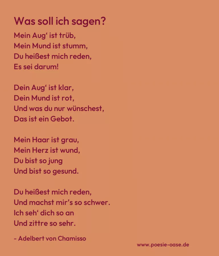 Was soll ich sagen?
