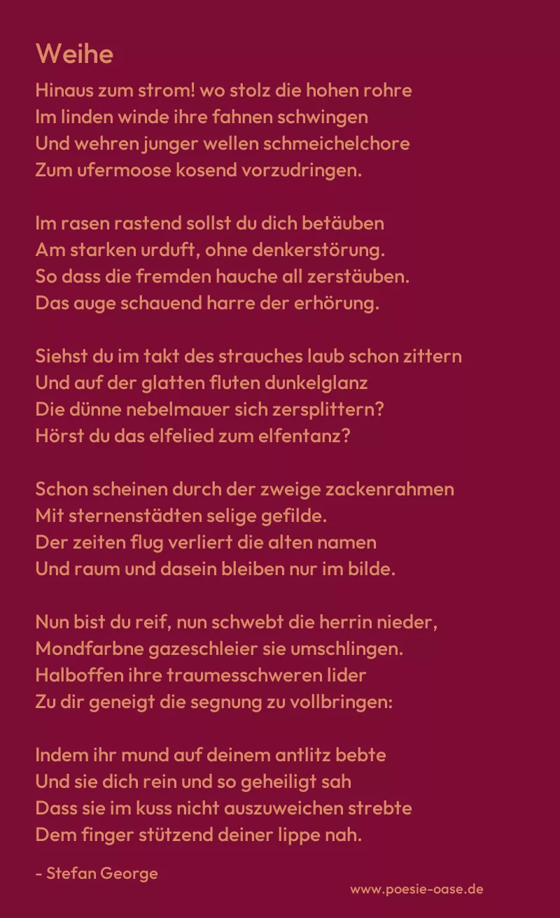 Gedicht: Weihe von Stefan George