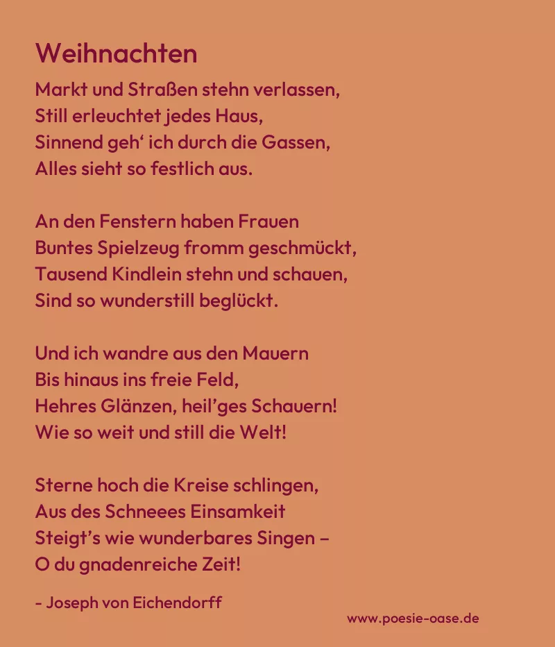 Gedicht: Weihnachten von Joseph von Eichendorff