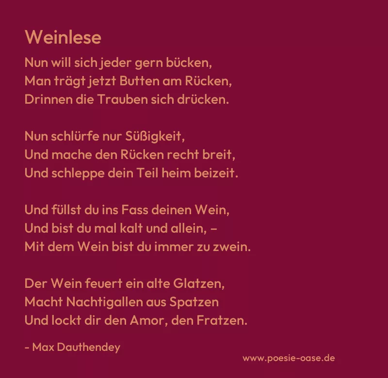 Gedicht: Weinlese von Max Dauthendey