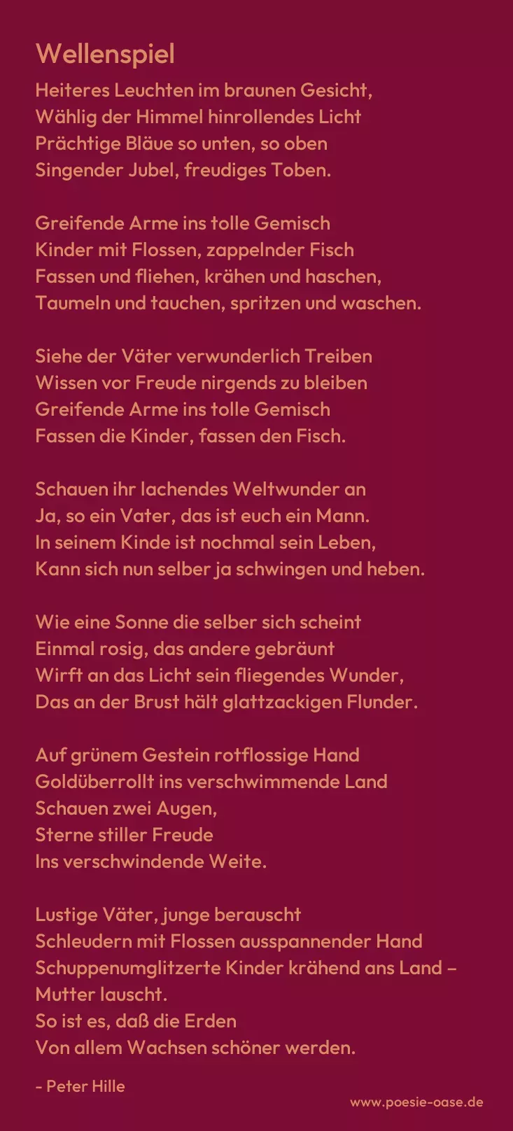 Gedicht: Wellenspiel von Peter Hille