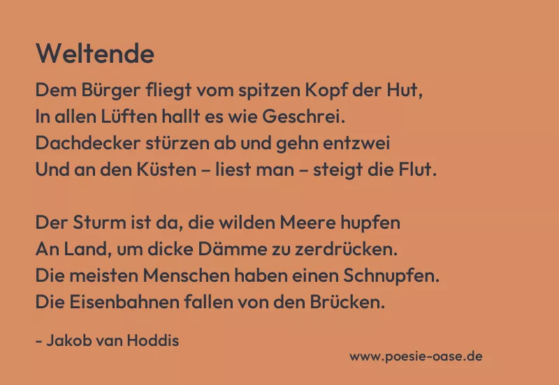 Gedicht: Weltende von Jakob van Hoddis