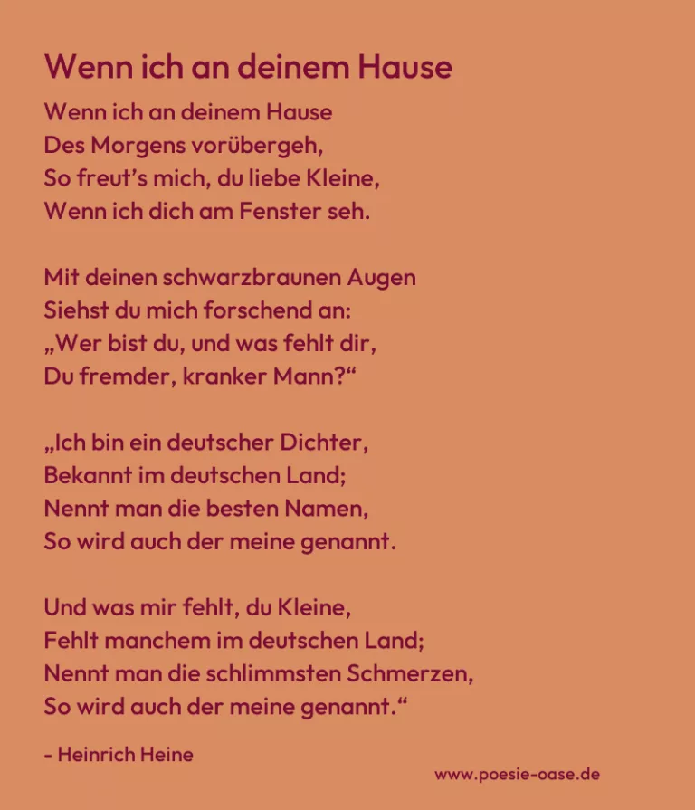 Wenn ich an deinem Hause