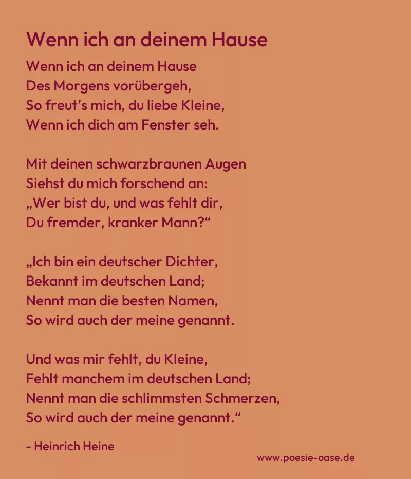 Gedicht: Wenn ich an deinem Hause von Heinrich Heine