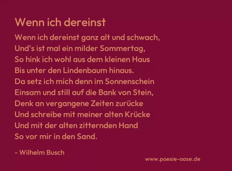 Wenn ich dereinst