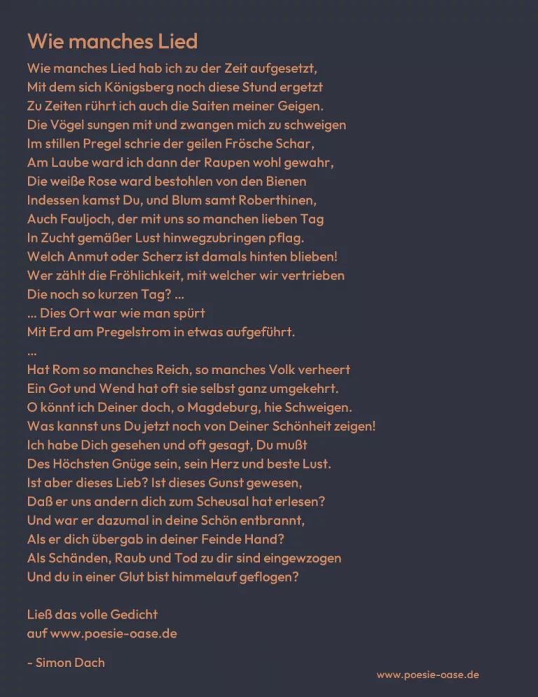 Wie manches Lied