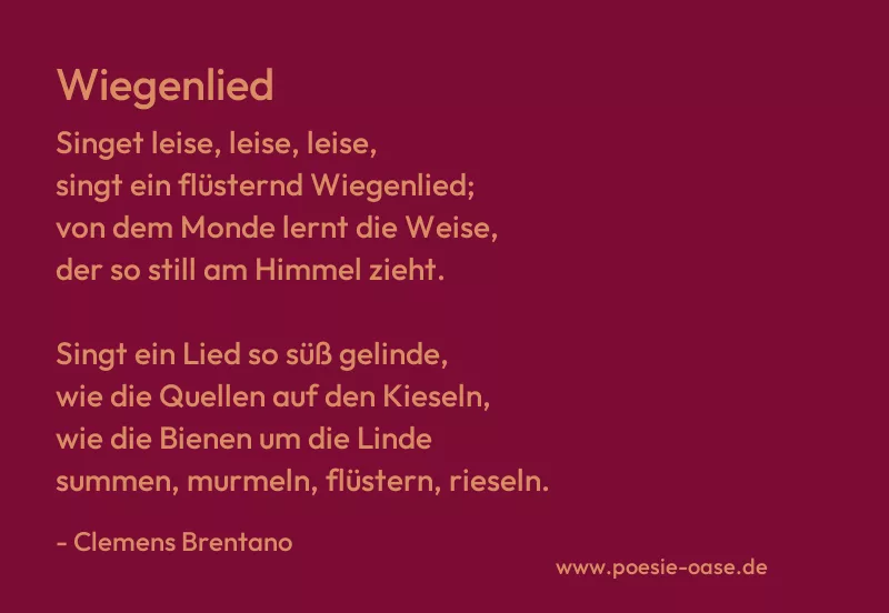 Gedicht: Wiegenlied von Clemens Brentano