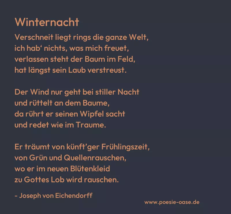 Gedicht: Winternacht von Joseph von Eichendorff