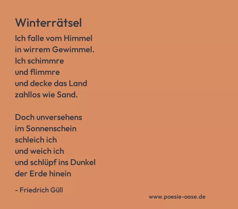 Gedicht: Winterrätsel von Friedrich Güll