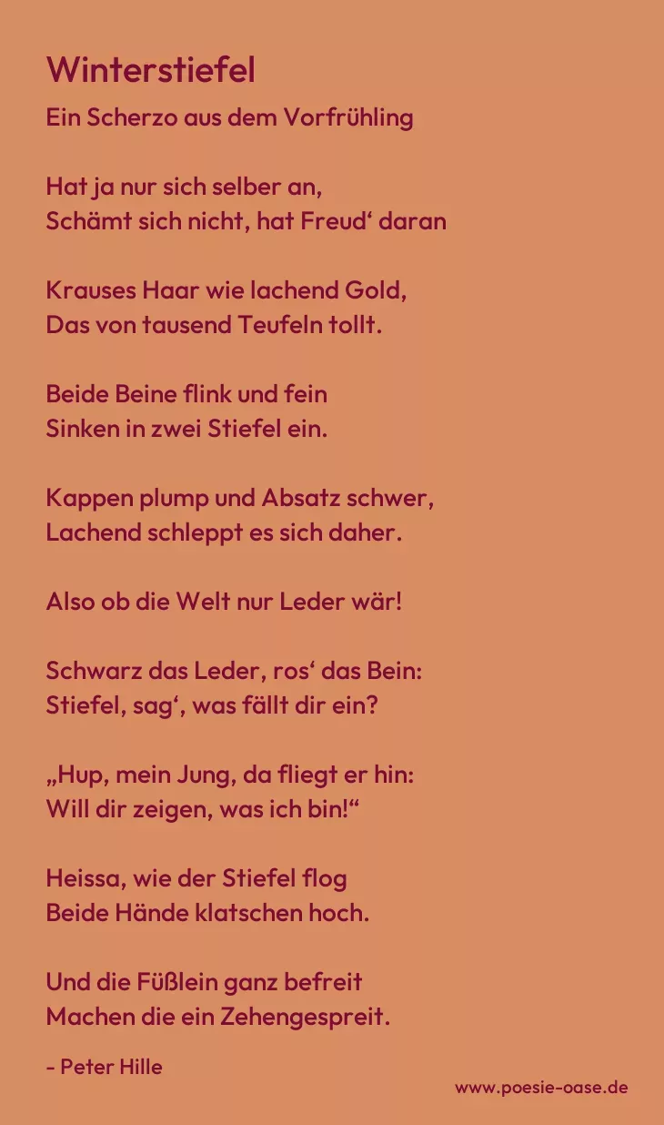 Gedicht: Winterstiefel von Peter Hille