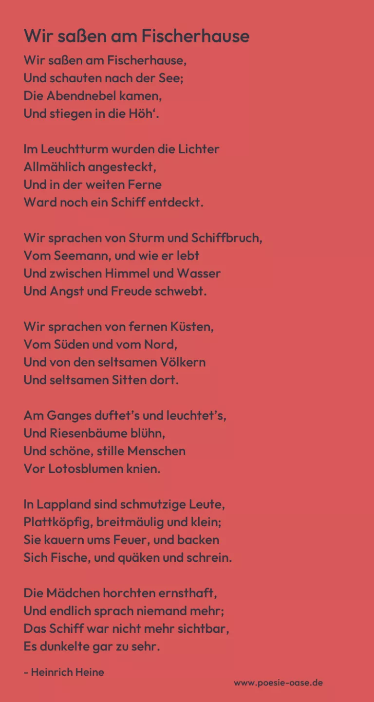 Wir saßen am Fischerhause