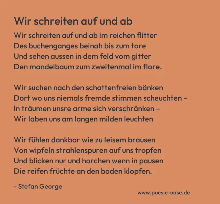 Wir schreiten auf und ab