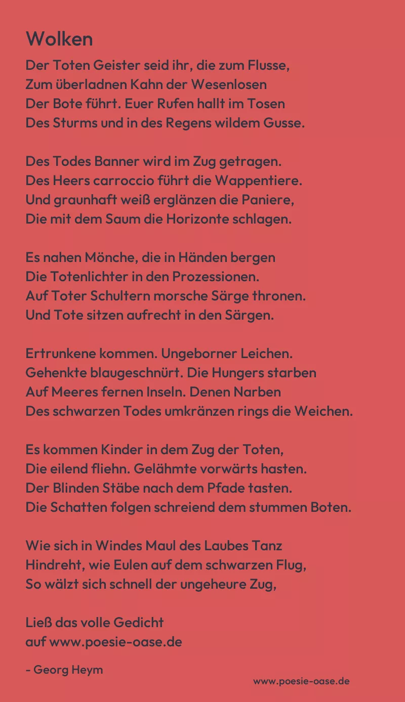 Gedicht: Wolken von Georg Heym