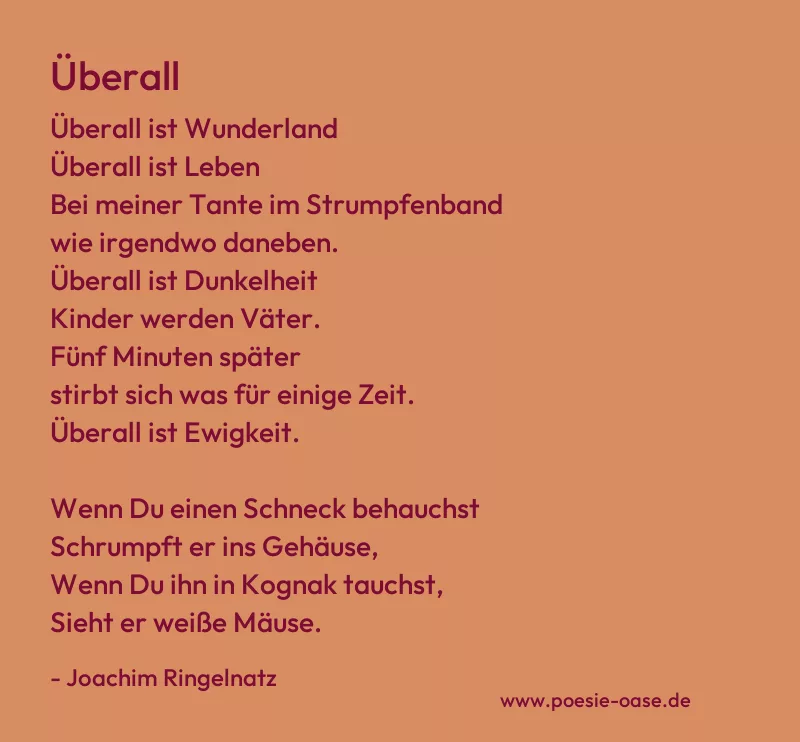 Gedicht: Überall von Joachim Ringelnatz