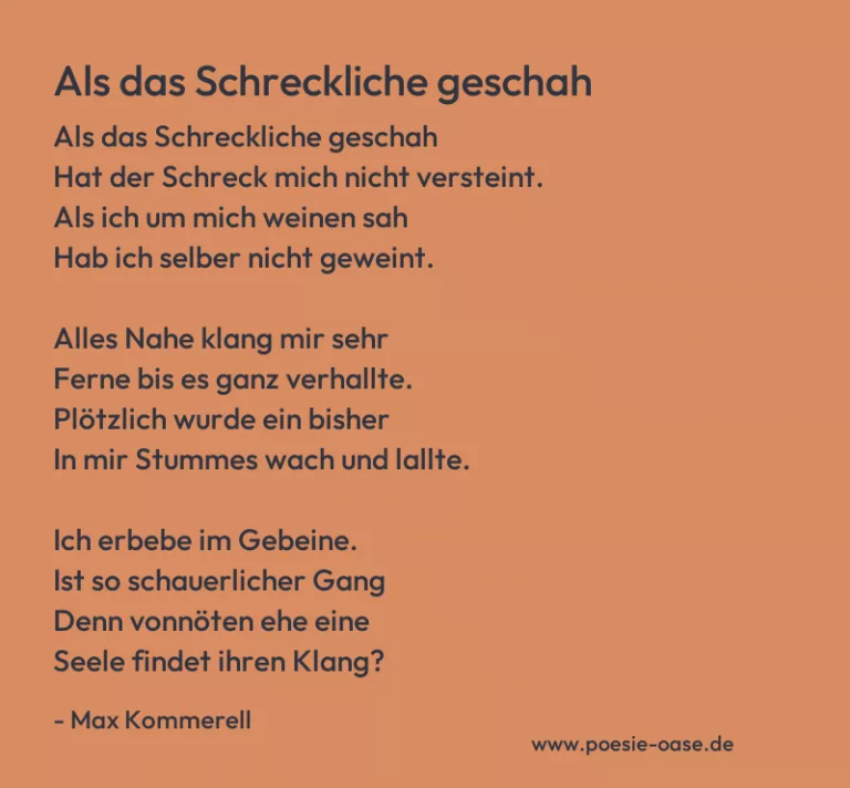 Als das Schreckliche geschah