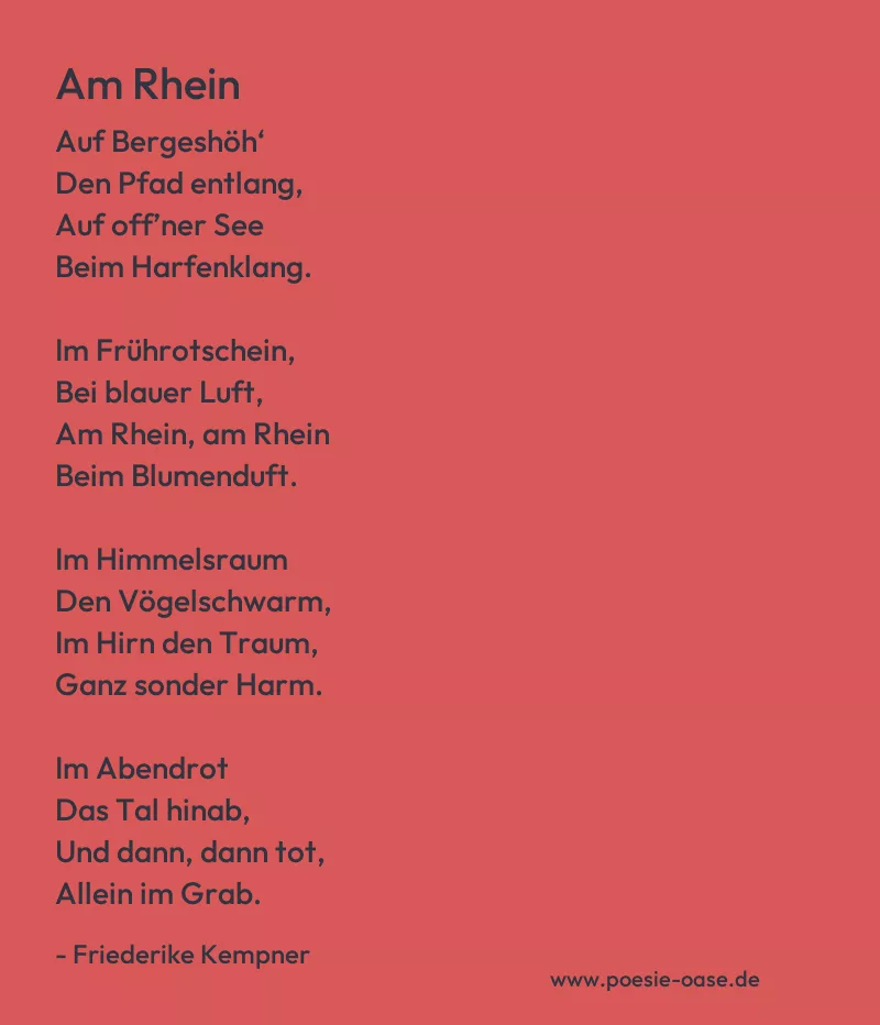 Gedicht: Am Rhein von Friederike Kempner