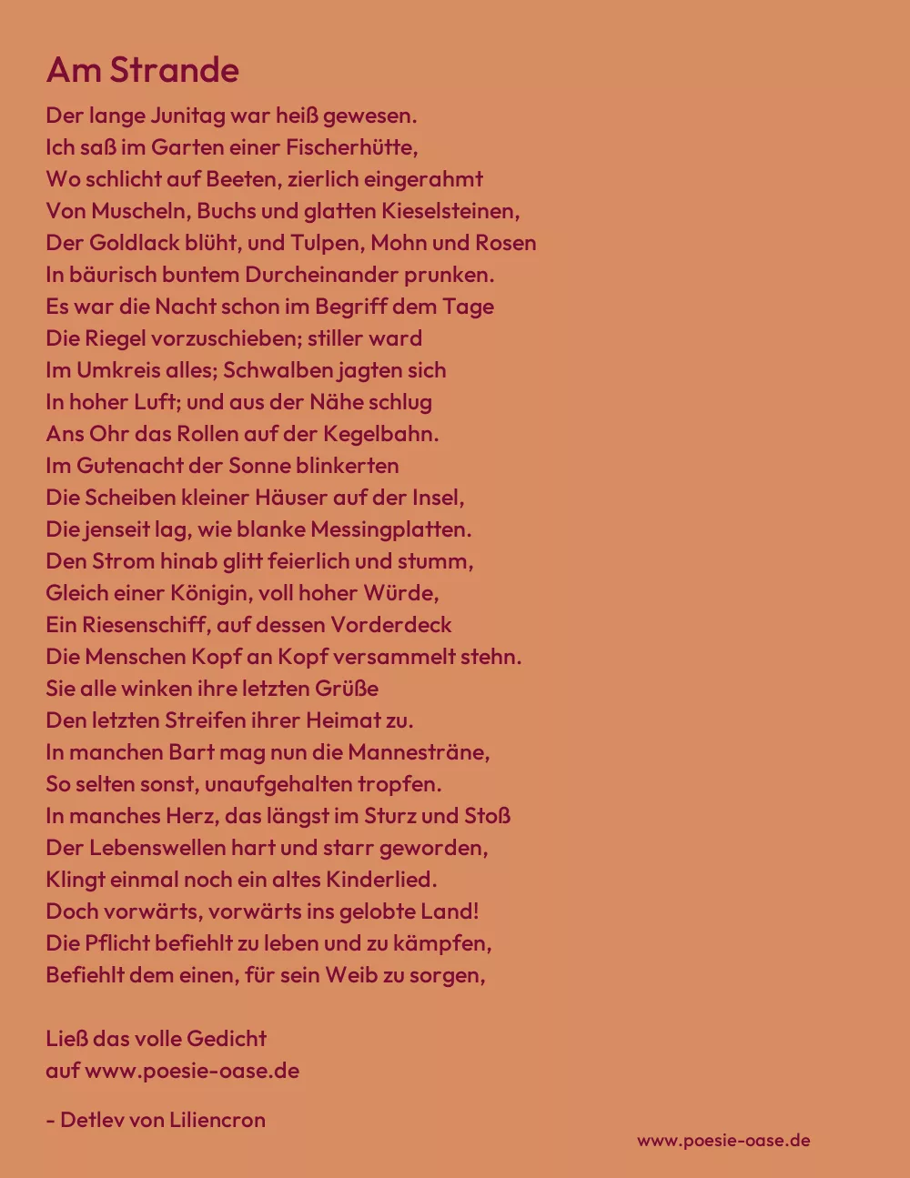 Gedicht: Am Strande von Detlev von Liliencron