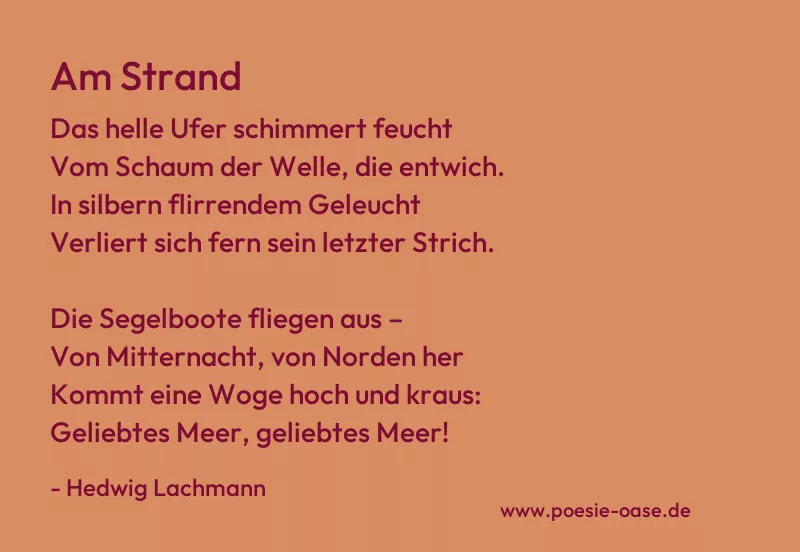 Gedicht: Am Strand von Hedwig Lachmann