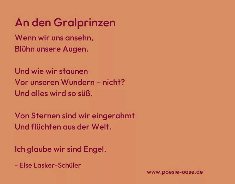 Gedicht: An den Gralprinzen von Else Lasker-Schüler