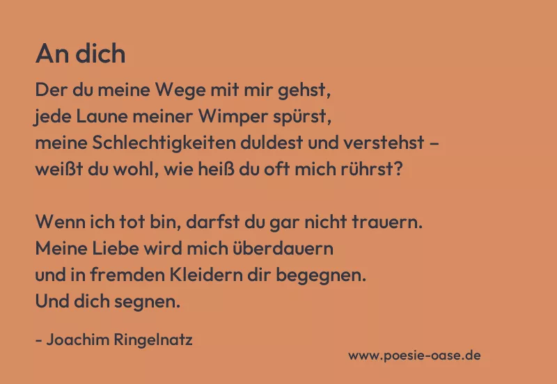 Gedicht: An dich von Joachim Ringelnatz