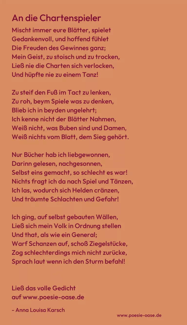 An die Chartenspieler