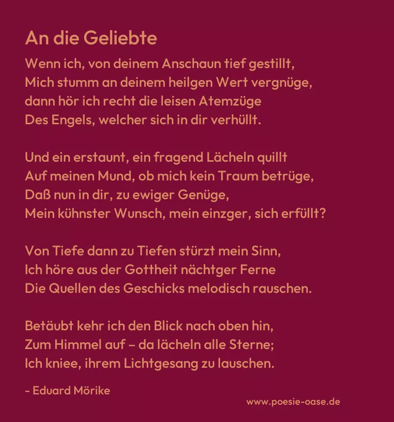 Gedicht: An die Geliebte von Eduard Mörike