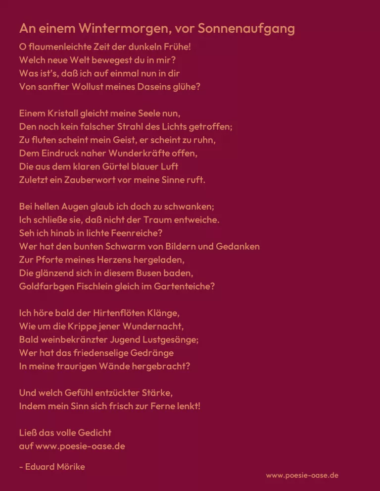 An einem Wintermorgen, vor Sonnenaufgang
