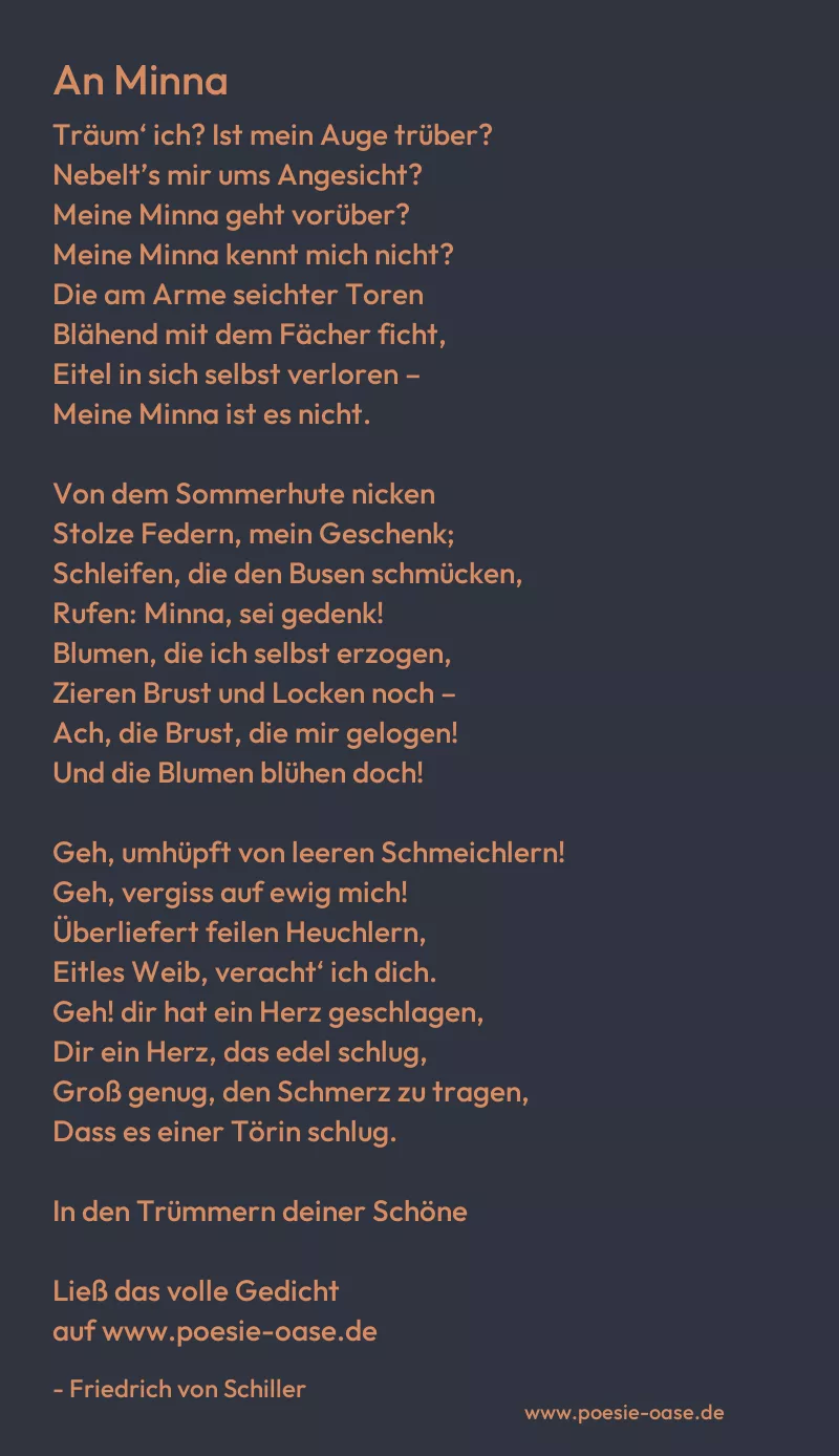 Gedicht: An Minna von Friedrich von Schiller