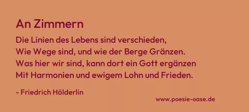 Gedicht: An Zimmern von Friedrich Hölderlin