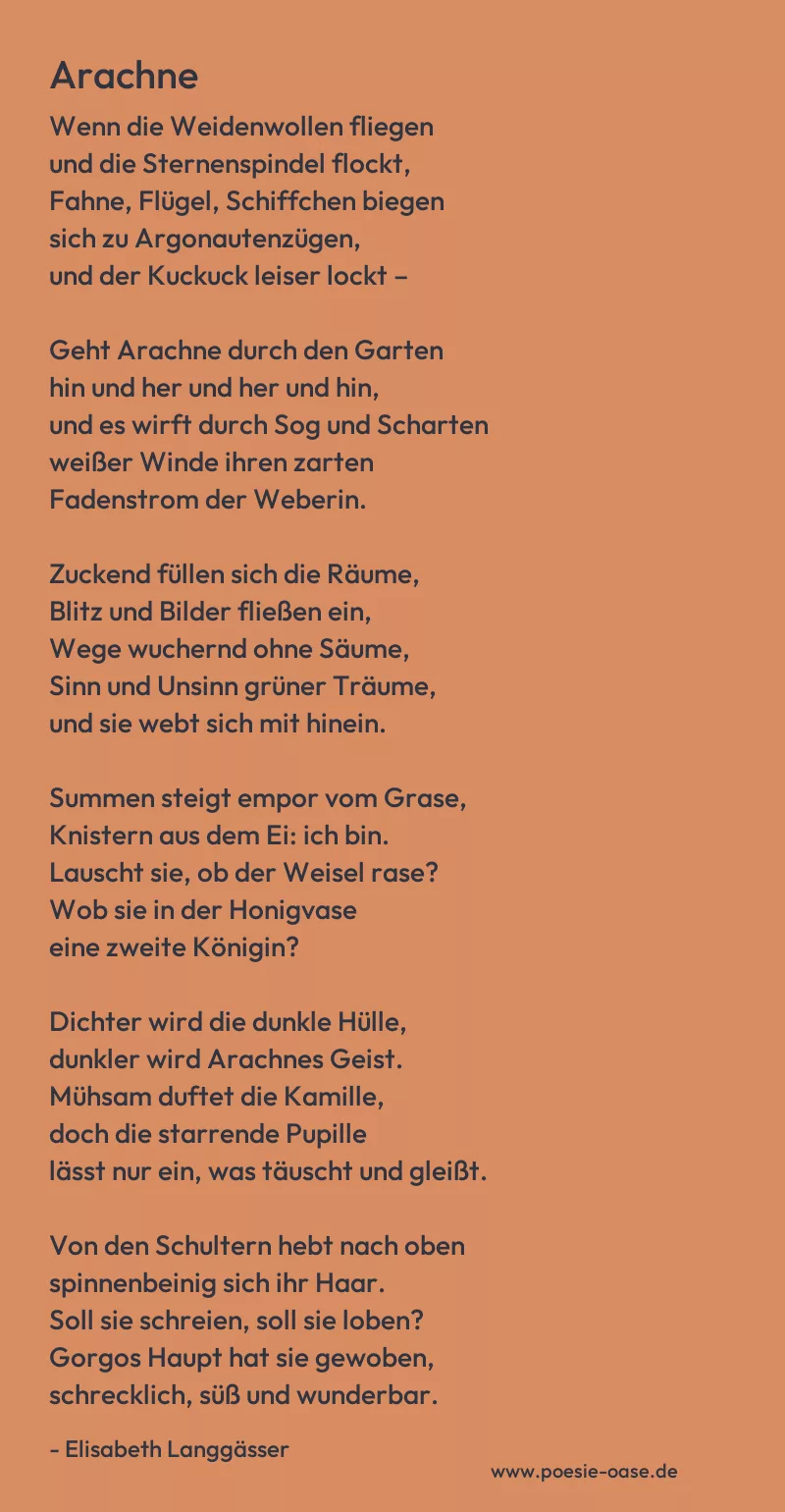 Gedicht: Arachne von Elisabeth Langgässer