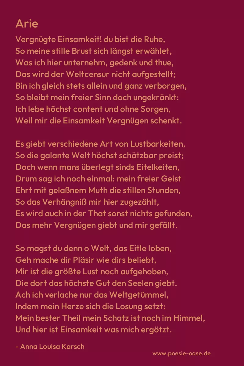 Gedicht: Arie von Anna Louisa Karsch