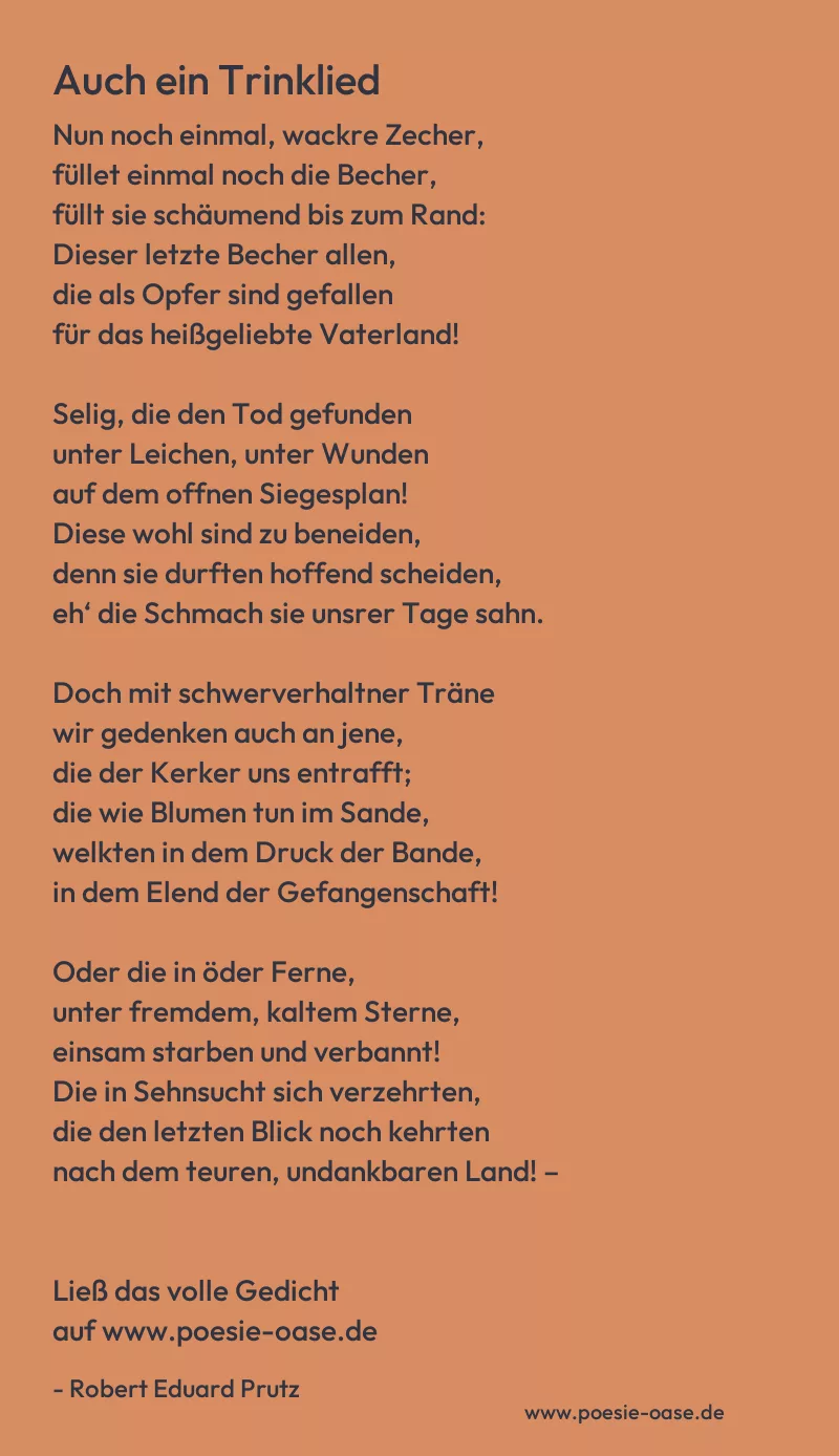 Gedicht: Auch ein Trinklied von Robert Eduard Prutz