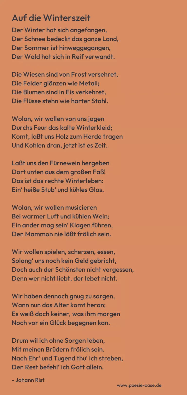 Auf die Winterszeit