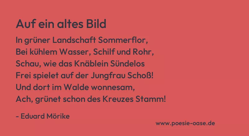 Gedicht: Auf ein altes Bild von Eduard Mörike